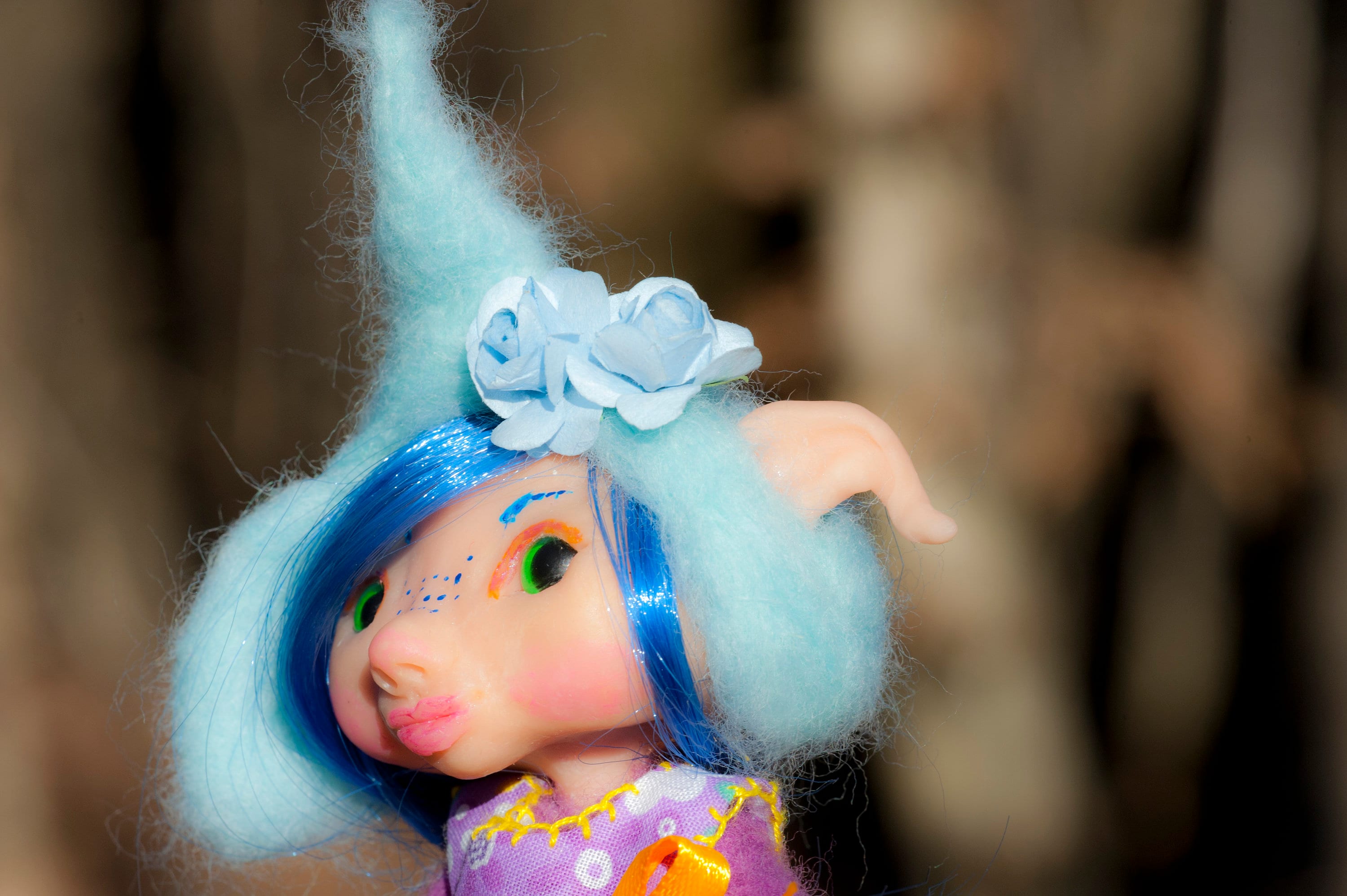 Ooak Posabile Pixie WOODLAND FAIRY Doll Polymer Clay Art Doll Elf Pixie