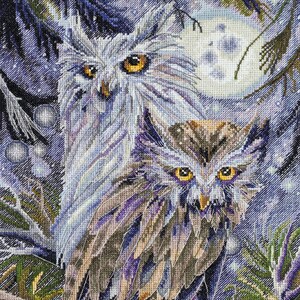 DIY Cross Stitch Kit Owls Needlepoint Embroidery Set Craft Kit Cross-Stitch Pattern Handmade Gift