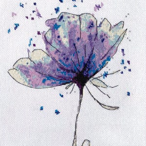 DIY Cross Stitch Kit Azure Color Flower Needlepoint Embroidery Set Craft Kit Cross-Stitch Pattern Handmade Gift