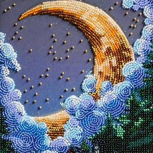 DIY Bead Embroidery Kit Silent Night Beaded Needlepoint Craft Beading Handmade Gift
