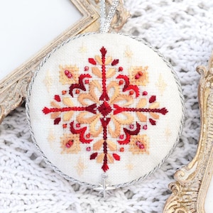 DIY Cross Stitch Kit Snowflake Christmas tree Vintage decoration Craft Set Counted Cross-Stitch Pattern Handmade Gift