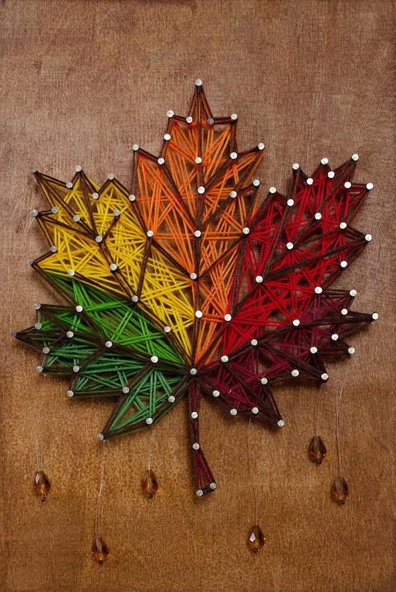 DIY Creative Kit String Art Leaf Abris Art - Etsy