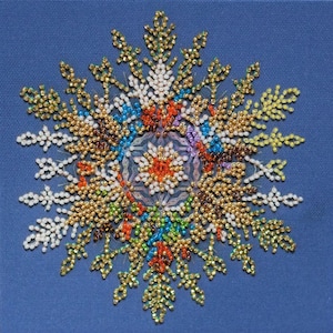DIY Mini Bead Embroidery Kit Snow Sparkles Winter Beaded Needlepoint Craft Set Beading Kit for Embroidery Stitching with Beads Beadwork Set