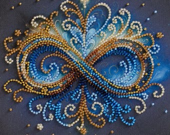 Bead Embroidery Kit Infinity Sign Stars Abris Art Craft With