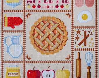 クロスステッチキット アップルパイ ホットレシピ デザイン DIY 刺繍