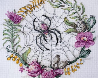 Kit de punto de cruz contado Diseño de telaraña Bordado DIY