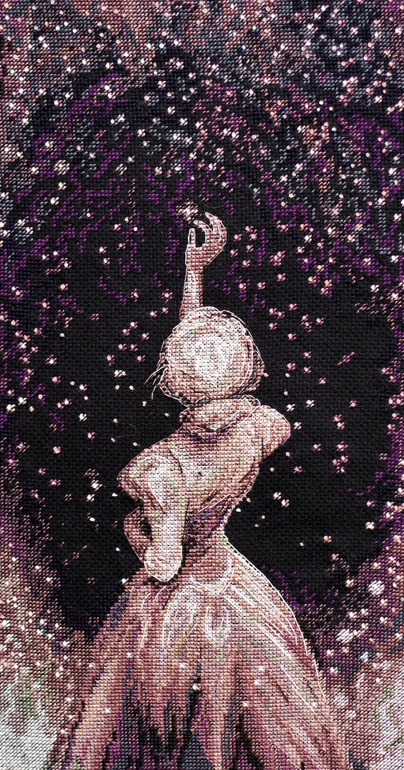 Counted Cross Stitch Kit Wish Star Lady Dreaming Design DIY Embroidery
