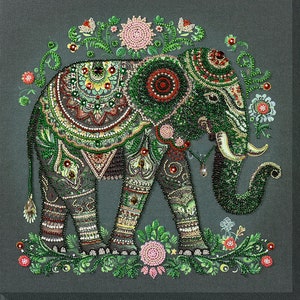 DIY Bead Embroidery Kit Majestic Wisdom Beaded stitching needlepoint beadwork