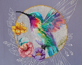 DIY Cross Stitch Kit Bird of Paradise Needlepoint Embroidery Set Craft Kit Cross-Stitch Pattern Handmade Gift