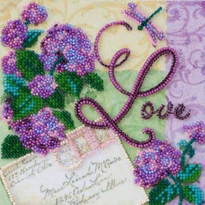 DIY Mini Bead Embroidery Kit Liebesbrief Perlen Nadelspitze Handwerk Set Perlen Kit für Stickerei Nähen mit Perlen Perlenarbeit Set