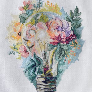 Kit de punto de cruz &quot;Bright Thoughts&quot;, bordado artesanal, patrón de punto de cruz, regalo hecho a mano