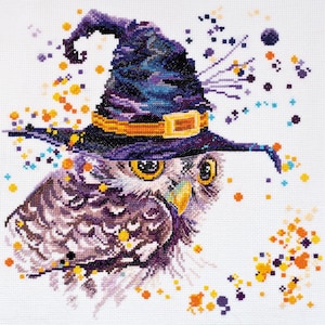 DIY Cross Stitch Kit Magical Owl Needlepoint Embroidery Set Craft Kit Cross-Stitch Pattern Handmade Gift Stitching Supplies