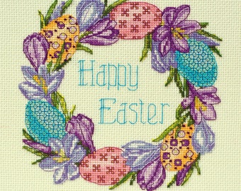 DIY Cross-stitch Embroidery Kit Happy Easter stitching needlepoint