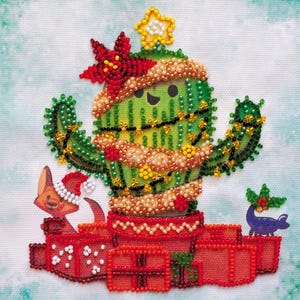 DIY Mini Bead Embroidery Kit Gifts for Everyone Beaded Needlepoint Craft Set Beading Kit for Embroidery Stitching with Beads Beadwork Set