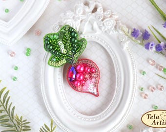 DIY Beaded Brooch Jewelry Making Kit Radish Handmade Bead Embroidery Kit Craft Set Unique Brooch Design for Jewelry Lovers