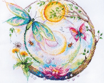 DIY Cross Stitch Kit Colour Magic Needlepoint Embroidery Set Craft Kit Counted Cross-Stitch Pattern Handmade Gift Stitching Supplies
