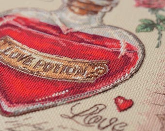 多色刺繍アート作品　believe open the heart クロスステッチキットレシピ：愛とロマンティックな毒のデザイン DIY