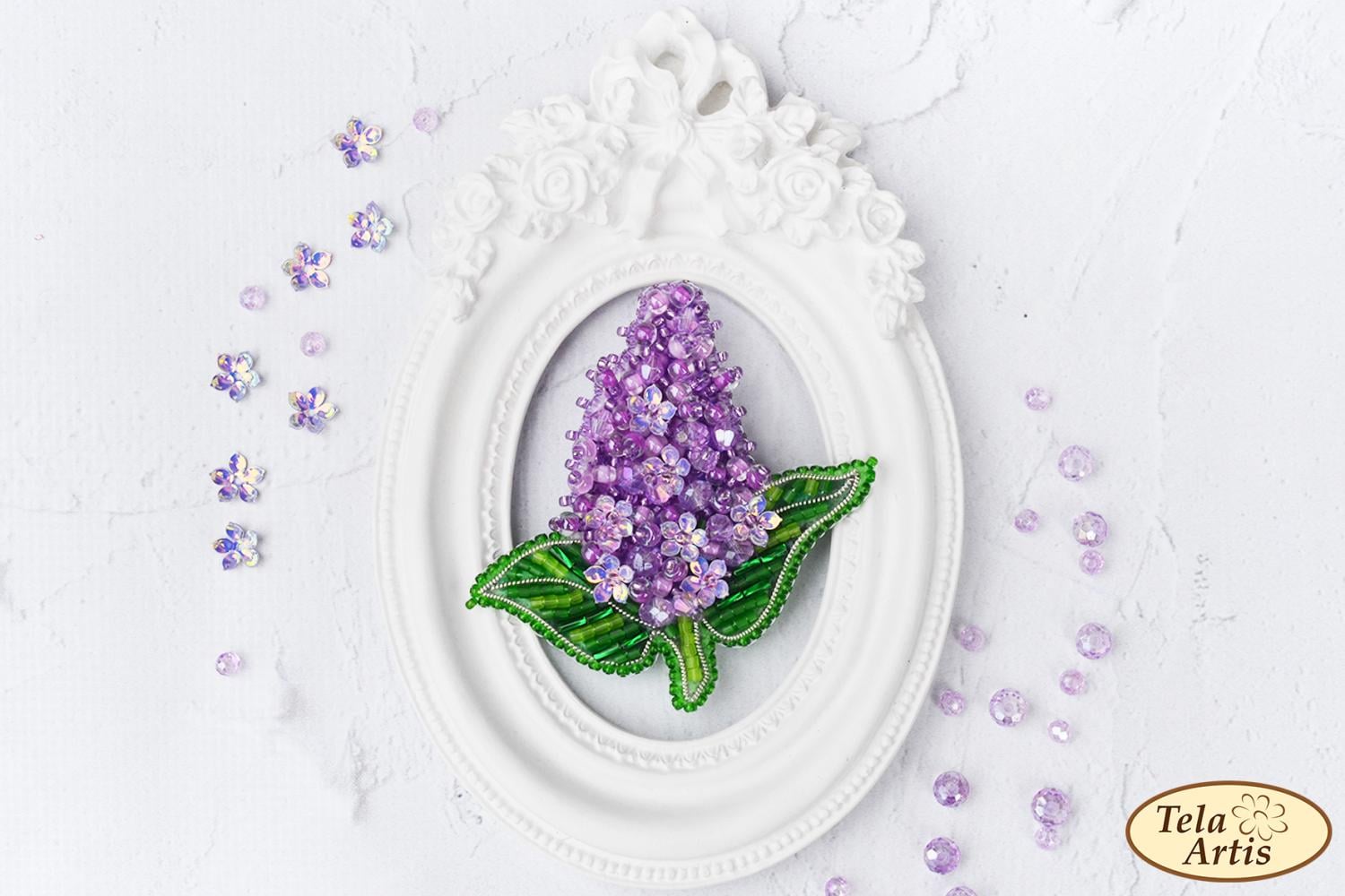 DIY Beaded Brooch Jewelry Making Kit Lilac Handmade Bead Embroidery Kit Craft Set Unique Brooch Design for Jewelry Lovers