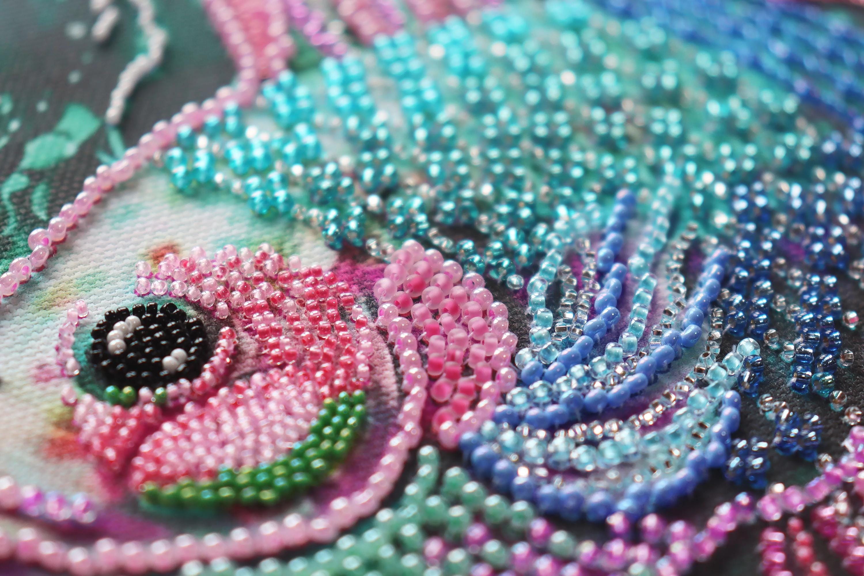 アートキャンバスにビーズ刺繍キット – 深海の魚たち DIY ビーズ