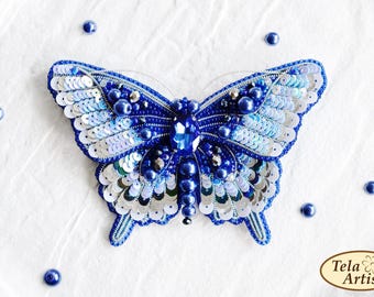 Beaded Brooch Jewelry Making Kit Blue Butterfly Tela Artis Handmade Accessory