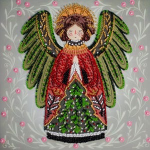 DIY Bead Embroidery Kit Christmas Miracle Beaded Needlepoint Craft Set Beading Kit for Embroidery Stitching with Beads Beadwork Art Set