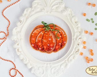 Kit para hacer broches de cuentas, joyería, calabaza, otoño, Halloween, Tela Artis, accesorio hecho a mano