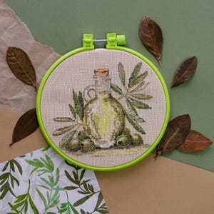 DIY Kreuzstich Kit Olive Aroma Nadelspitze Stickerei Set Kreuzstich Muster Handgemachtes Geschenk