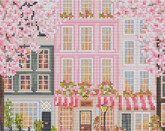 Kit per punto croce contato Collezione di cartoline di Amsterdam Ricamo Decorazione murale per la casa