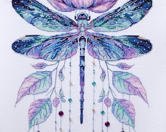 Kreuzstichpackung Libelle Sommer Muse Design DIY Stickerei