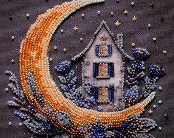 ビーズ刺繍キット マジカルムーン＆スターズ Abris Art Craft