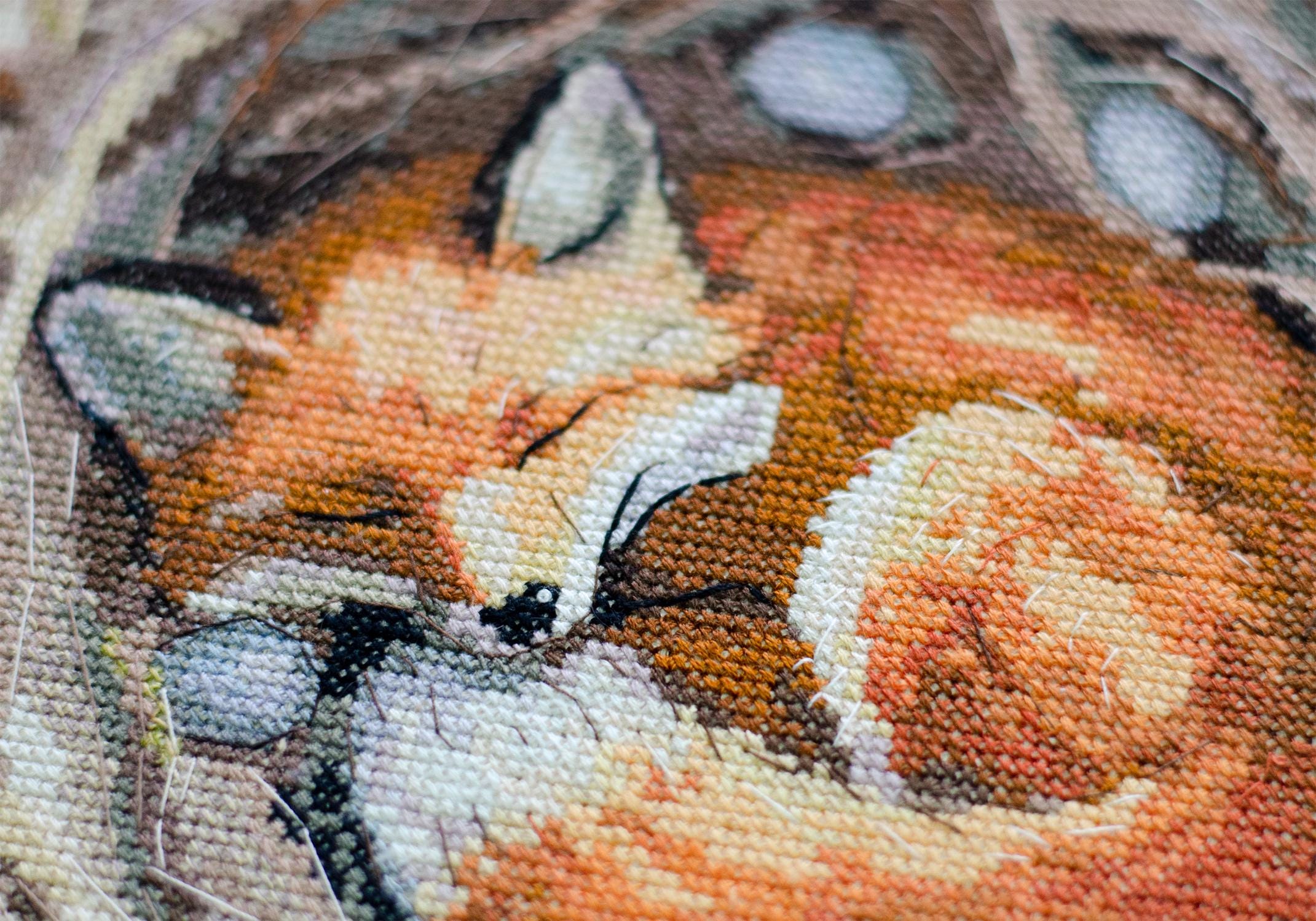 クロスステッチキット「キツネの巣」デザイン DIY 刺繍 - Etsy 日本