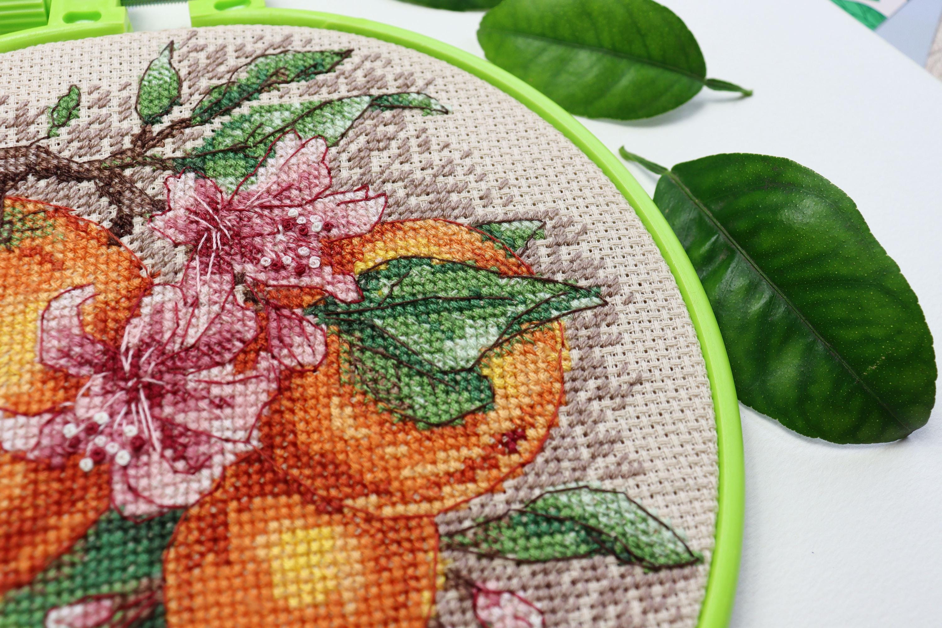 Wihgkin Kit punto croce per adulti Piante e fiori fai