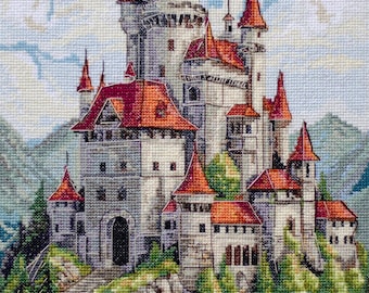 Counted Cross Stitch Kit Castle Fairytale Design DIY Embroidery
