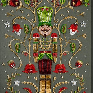 DIY Bead Embroidery Kit Christmas Hero Beaded Needlepoint Craft Set Beading Kit for Embroidery Stitching with Beads Beadwork Art Set