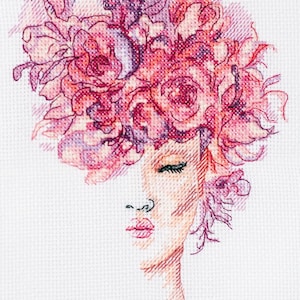 Kit de punto de cruz DIY &quot;Flor Grace&quot;, juego de bordado con aguja, kit de manualidades, patrón de punto de cruz contado, regalo hecho a mano, suministros de costura