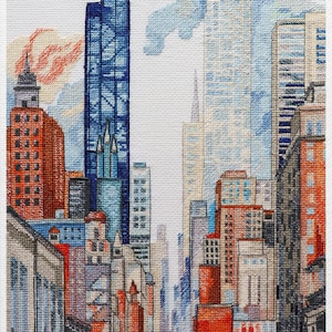DIY Cross-Stitch Kit Urban Life Needlepoint Embroidery Craft Cross-Stitch Pattern, Handmade Gift