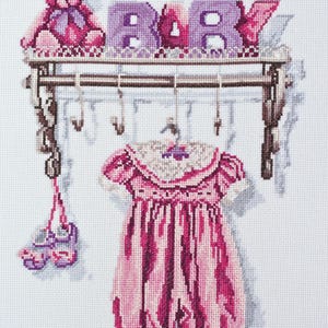 DIY Cross Stitch Kit Baby Girl Needlepoint Embroidery Set Craft Kit Cross-Stitch Pattern Handmade Gift