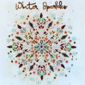 DIY Bead Embroidery Kit Snowing Winter Sparkle stitching needlepoint beadwork