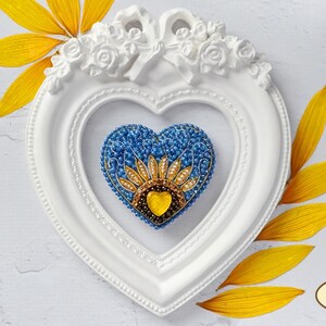 Beaded Brooch Jewelry Making Kit Heart with Sun Beams Tela Artis Handmade Accessory