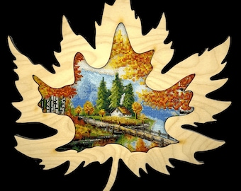 Counted Cross Stitch Kit Autumn Breath Bridge and River Design DIY Embroidery