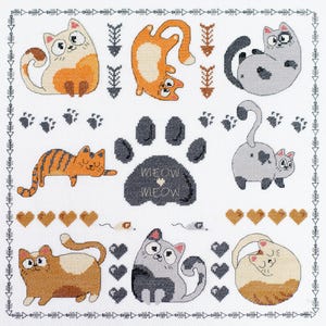 DIY Kreuzstich Kit Miau-miau Süß Cartoon Katzen Pfoten Auswahl Nadelspitze Stickerei Set Bastelpackung Kreuzstich Muster Handgemachtes Geschenk
