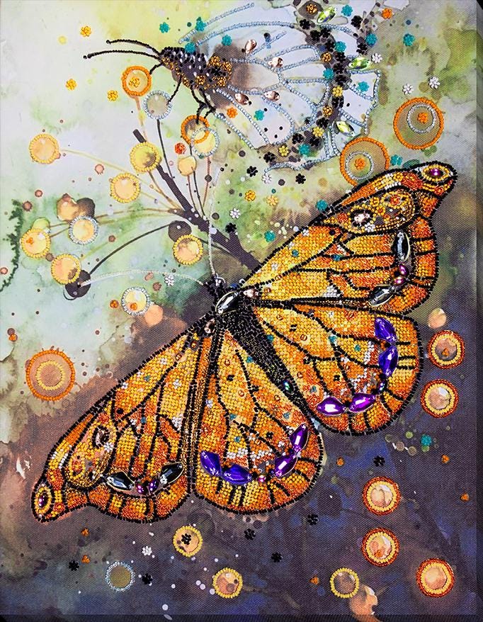 Abris Art Kit De Broderie De Perles Ailes Roses Kit De Bricolage