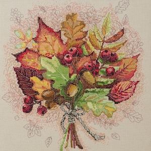 DIY Cross Stitch Kit Autumn Fall Moment Needlepoint Embroidery Set Craft Kit Counted Cross-Stitch Pattern Handmade Gift