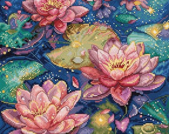 カウントクロスステッチキット 睡蓮 Letistitch 手刺繍 ホームウォール