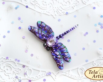 Beaded Brooch Jewelry Making Kit Purple Dragonfly Tela Artis Handmade Accessory