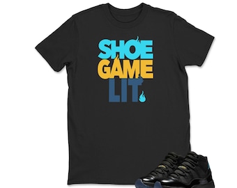 Jordan 11 Gamma Sneaker Match Shoe Game LIT Unisex Match Tees Black