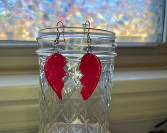 Broken Heart Clay Earrings