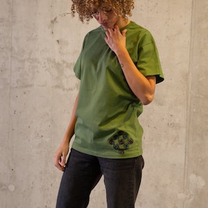 100% Cotton Unisex Embroidered T-shirt - Spiral -