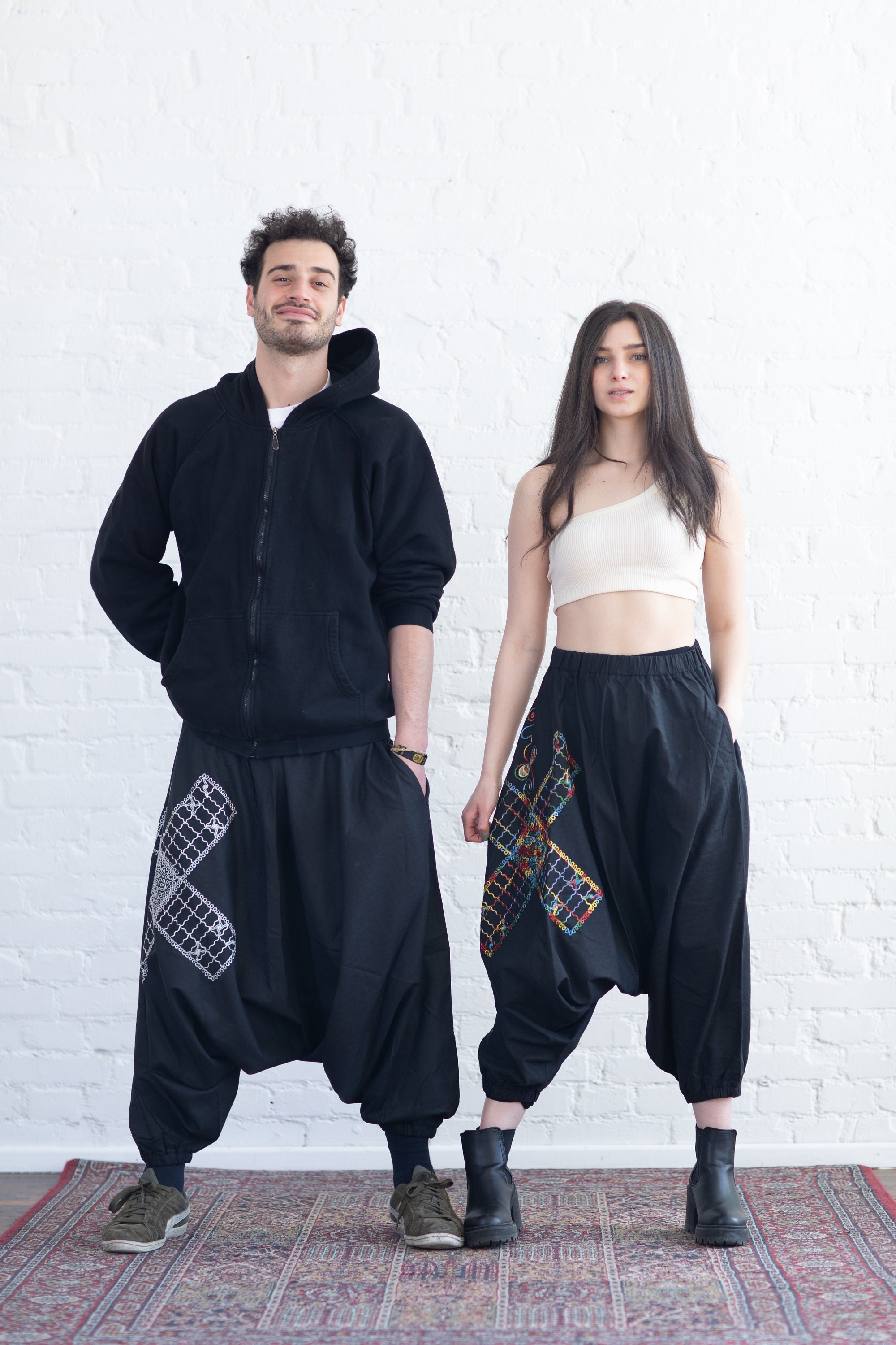 100% Cotton Unisex Embroidered Harem Pants + Board Game - Barjees