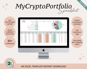Mycryptoportfolio Spreadsheet Crypto Portfolio Excel Etsy